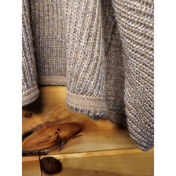 Worthington Woman Open Front Cardigan Knit Sweater Tan & Metallic Gold Size XL - Picture 7 of 10